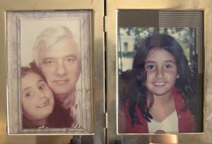 Retratos de Luísa, uma das três filhas de Renato Prado Guimarães, aos cinco anos de idade. Em um dos retratos, Renato e Luísa posam juntos.